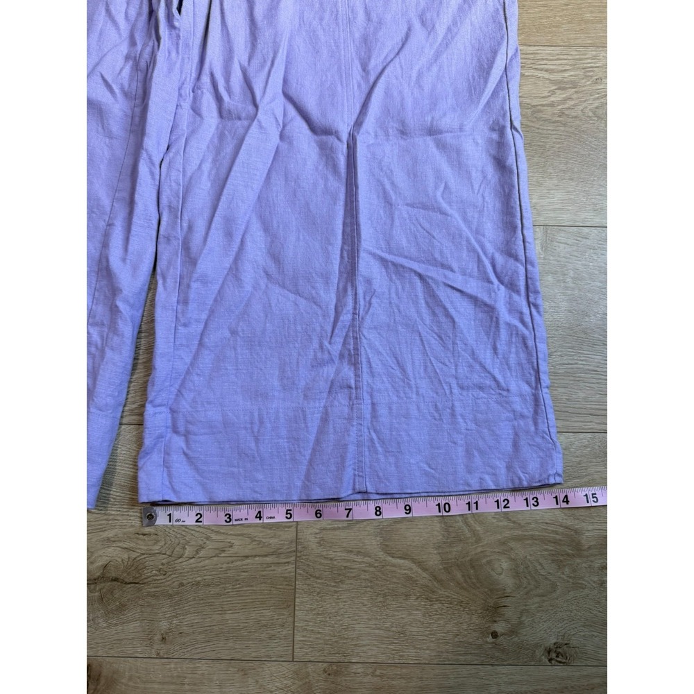 NWT Womens ON 34TH purple linen blend sleeveless jumpsuit ruffle summer size XL - Picture 4 of 16